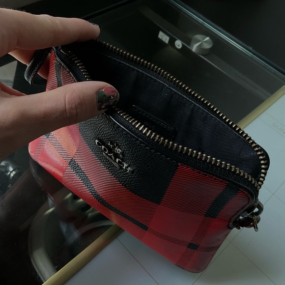 COACH Novelty Plaid Print Small Wristlet - Picture 8 of 9